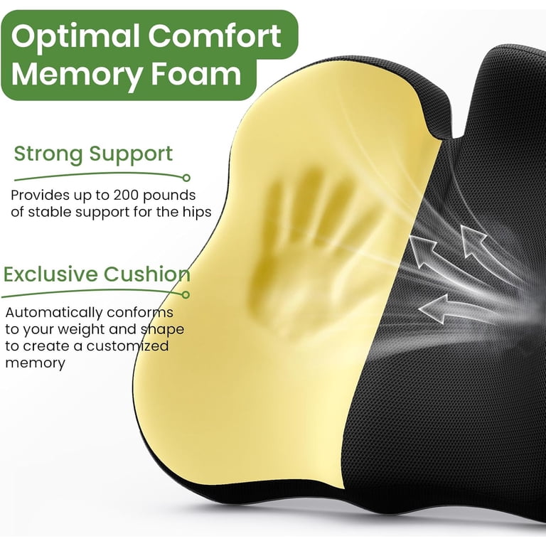 Lolsea Memory Foam Seat Cushion, Ergonomic Office Chair Support photo 3