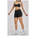 thumbnail image 3 of PISONIC Workout Sets for Women 2 Piece Color Block Strappy Sports Bra High Waist Shorts Gym Yoga Pilates Outfits, 3 of 6