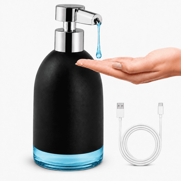 Automatic Foaming Soap Dispenser, 0.25s Touchless Sensor, 5 Adjustable Foam Levels, 320mL Visible Tank, 1200mAh Rechargeable Battery Dispenser for Bathroom & Kitchen