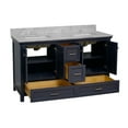 thumbnail image 3 of Paige 60" Double Bathroom Vanity with Marine Gray Cabinet and Carrara Marble Top, 3 of 6