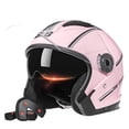 thumbnail image 3 of Casco abierto para motocicleta, abatible hacia arriba, con doble lente, visera transparente, protección solar, ligero, cascos 3/4 para hombres y mujeres, 3 of 5