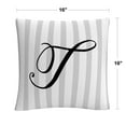 thumbnail image 2 of Gray Striped Ornate Letter Script T By Abc 16 X 16 Decorative Throw Pillow, 2 of 5