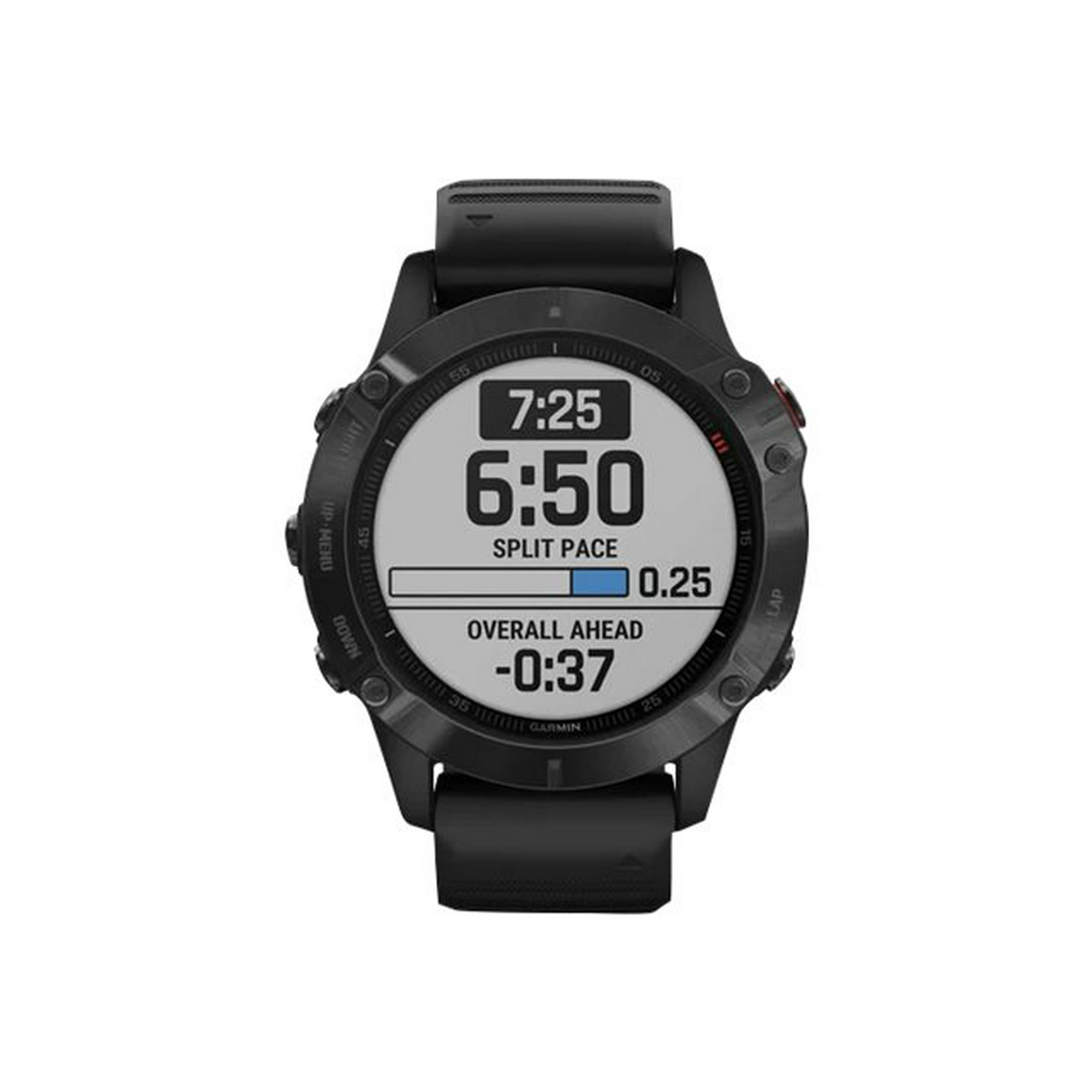 Garmin fenix 6 Pro - Black - sport watch with band - silicone - black -  display 1.3