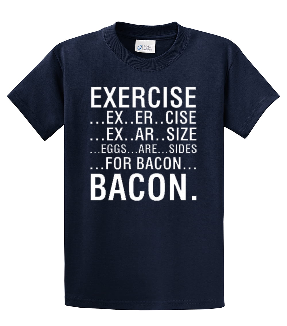 Exercise Eggs Are Sides For Bacon TShirtnavysmall