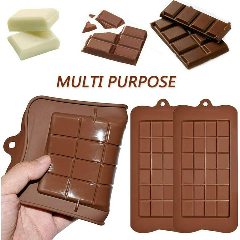 Silicone Chocolate Bar Breakable Mold, for Homemade Candy Bar Cookie 3 Molds
