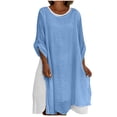 thumbnail image 1 of Birdeem Robe Décontractée Asymétrique à Manches Longues et Col Rond pour Femmes Printemps, 1 of 1