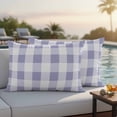 thumbnail image 4 of Outdoor Waterproof Pillow Covers Purple White Plaid Decorative Throw Pillow Protectors,Pillowcase Cushion Cases for Patio Sofa Garden Couch,20x12in,Pack of 2, 4 of 14