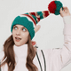 thumbnail image 2 of Gorros navideños de punto para mujeres, niños y hombres. Los gorros navideños son elegantes, tejidos, cálidos y divertidos, adecuados para fiestas de Año Nuevo., 2 of 5
