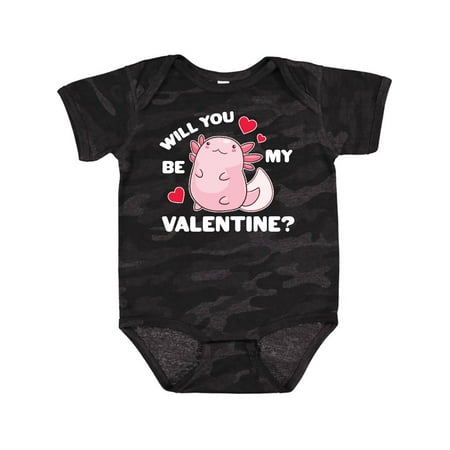 

Inktastic Axolotl Will You Be My Valentine with Red Hearts Gift Baby Boy or Baby Girl Bodysuit