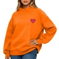 thumbnail image 5 of GrmtClth Mock Neck Sweatshirt Women Cute Graphic Sweatshirts Loose Fit Turtleneck Long Sleeve Pullover Tops Saffron L, 5 of 5