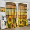 thumbnail image 3 of Farmhouse Sunflower Blackout Curtains Rustic Country Flower Art Printed Window Treatment for Bedroom Living Room Kitchen Decor W42xL84in 2 Panels, 3 of 4