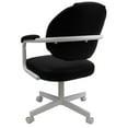 thumbnail image 3 of 4 - Swivel Metal Dining Caster Chair M-70 - Black Vinyl on White Chairs, 3 of 4