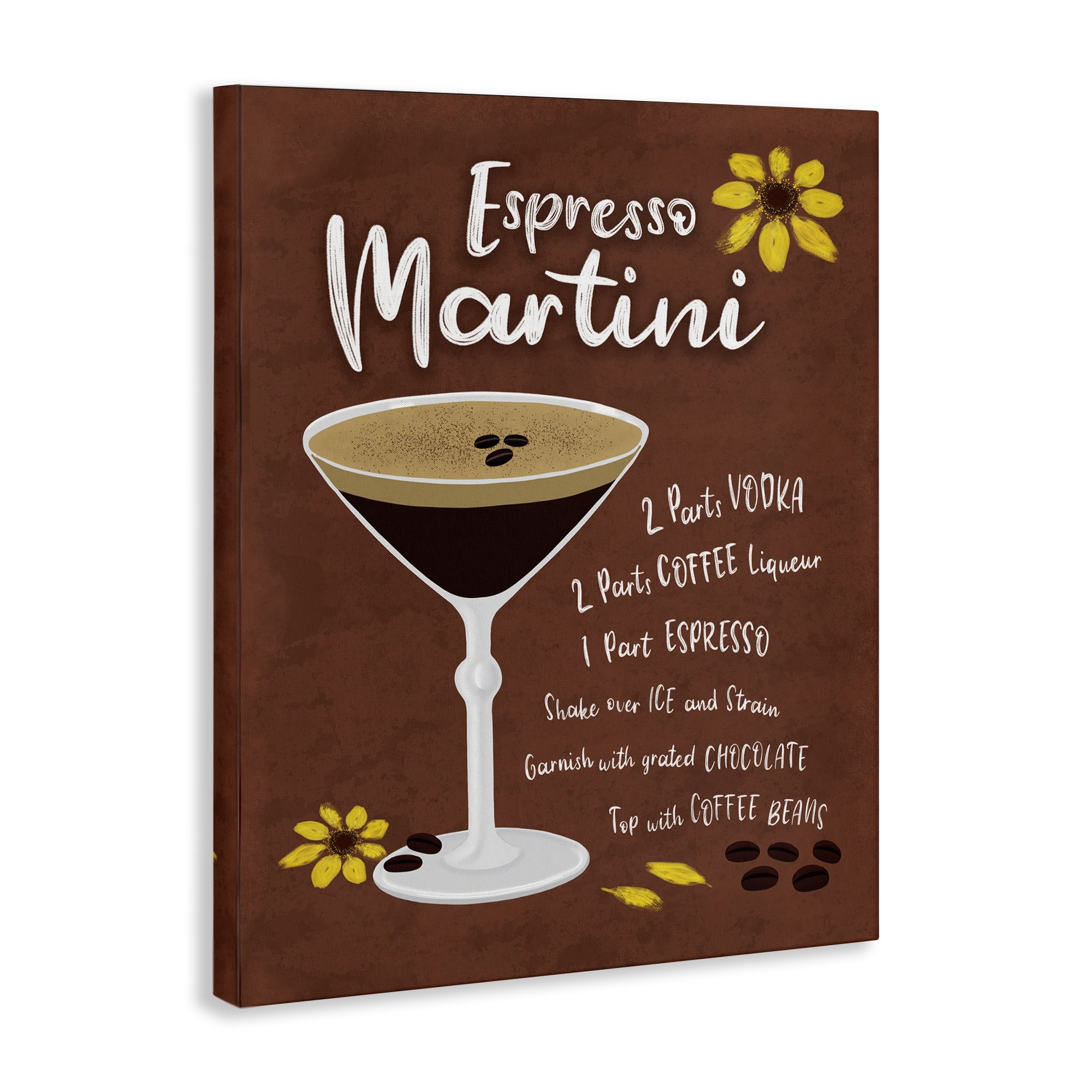 Stupell Industries Espresso Martini with Recipe Food & Beverage Painting Wrapped Canvas Art Print Wall Art, 24 x 30