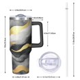 thumbnail image 2 of OBREWU Black and Gold Marble Tumbler with Handle and Lid,Black and Gold Marble 40oz Double Wall Vacuum Insulated Tumbler,Cups Gift for Women and Men, 2 of 7