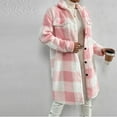 thumbnail image 5 of New Plus Size Plaid Jackets for Womens 2024 Autumn and Winter Straight Cardigan Button Pocket Coat, 5 of 6