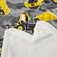 thumbnail image 4 of Kids Cartoon Excavator Fleece Throw Blanket Vehicles Truck Car Plush Blanket for Boys Child Toddler Bulldozer Crane Sherpa Blanket Construction Site Fuzzy Blanket for Sofa Bed Couch40x50 Inch, 4 of 5