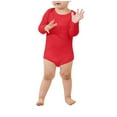 thumbnail image 7 of IVEYRTF Toddler Kids Bodysuit Solid Color Long Sleeve Romper Snap Closure Soft Spring Fall Comfortable Fit Jumpsuit One-Piece Outfit for Children 3-24 Months(Red,12 Months), 7 of 7