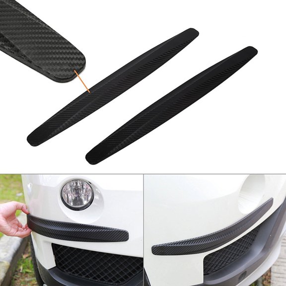 Xotic Tech 2 pieces Universal Carbon Fiber Pattern Front Rear Bumper Corner Extended Protector Lip Guards