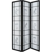 ALEKO 3PRD04 Oriental-Style Wood and Rice Paper 3-Panel Screen Privacy Room Divider, 53"W x 69"H