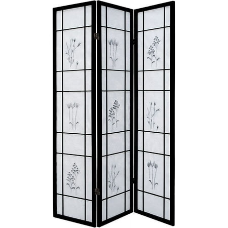 ALEKO 3PRD04 Oriental-Style Wood and Rice Paper 3-Panel Screen Privacy Room Divider, 53"W x 69"H
