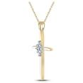 thumbnail image 2 of Mia Diamonds 10kt Yellow Gold Womens Round Diamond Cross Pendant 1/12 Cttw, 2 of 2