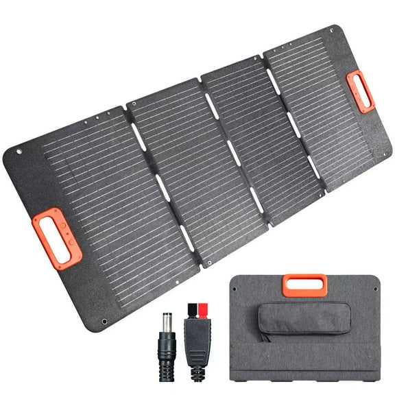 EchoNexus 100 Watt Portable Solar Panel for Power Station, Foldable Solar Charger with Adjustable Kickstands Waterproof IP65 for Home, RV, Boat, Outdoor, Camping, off Grid System