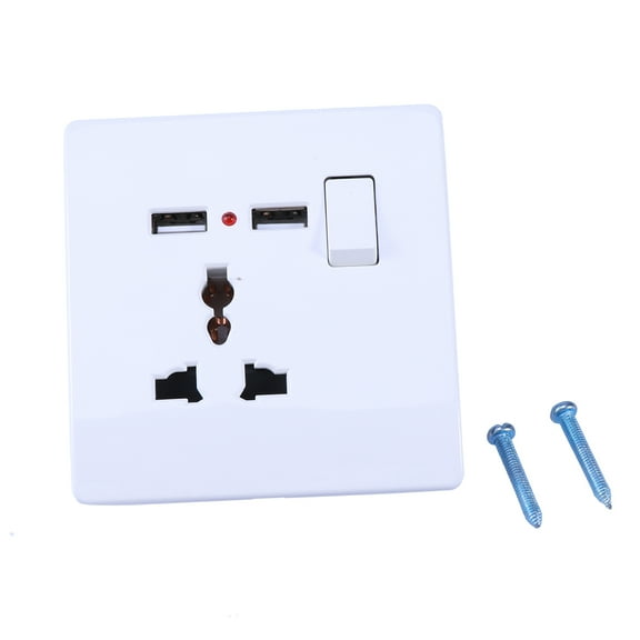 LEORX 1Set 3.3In X 3.3In Usb Electrical Outlet Faceplate With On Off Switch For General Users