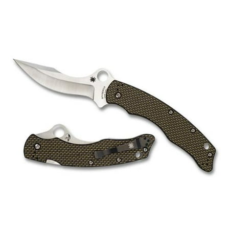 Spyderco Szabo Gold Lightning Carbon Fiber Handle Plain Folding Knife - C146CFP