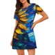 thumbnail image 1 of Easygdp Sunflower Starry Night Vibes Camisón de manga corta para mujer, informal, estampado, 1 of 6