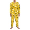 thumbnail image 3 of Daiia cartoon goose for Men's Long-Sleeved Pajama Set – Soft & Comfortable Sleepwear Button-Up Pajamas Cozy Lounge Wear-Medium, 3 of 7