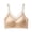 Khaki, variant on Women's Everyday Bras Delicate Scallop Lace V Neckline Wireless Seamless Cup Removable Soft Pads Thin Adjustable Straps Comfortable All Day Support Everyday Bras