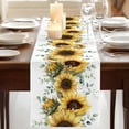 thumbnail image 3 of Table Runners 72 Inches Long Dress Scarves, Sunflower Farmhouse Kitchen Table Runner, Coffee Tablerunners, Yellow Floral Eucalyptus Leaves Watercolor 18x72 Inch, 3 of 9