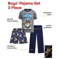thumbnail image 2 of Quad Seven Boys Pajama Set Breathable Graphic Sleep Shirt, Pajama Pants & Lounge Shorts 3 Piece, 2 of 7