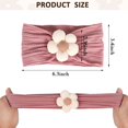 thumbnail image 3 of 3 Pcs Baby Flower Headbands Baby Girls Nylon Headband Soft Hairbands Hair Accessories for Newborn Infant Toddler Kids (Beige,Pink,Brown), 3 of 9