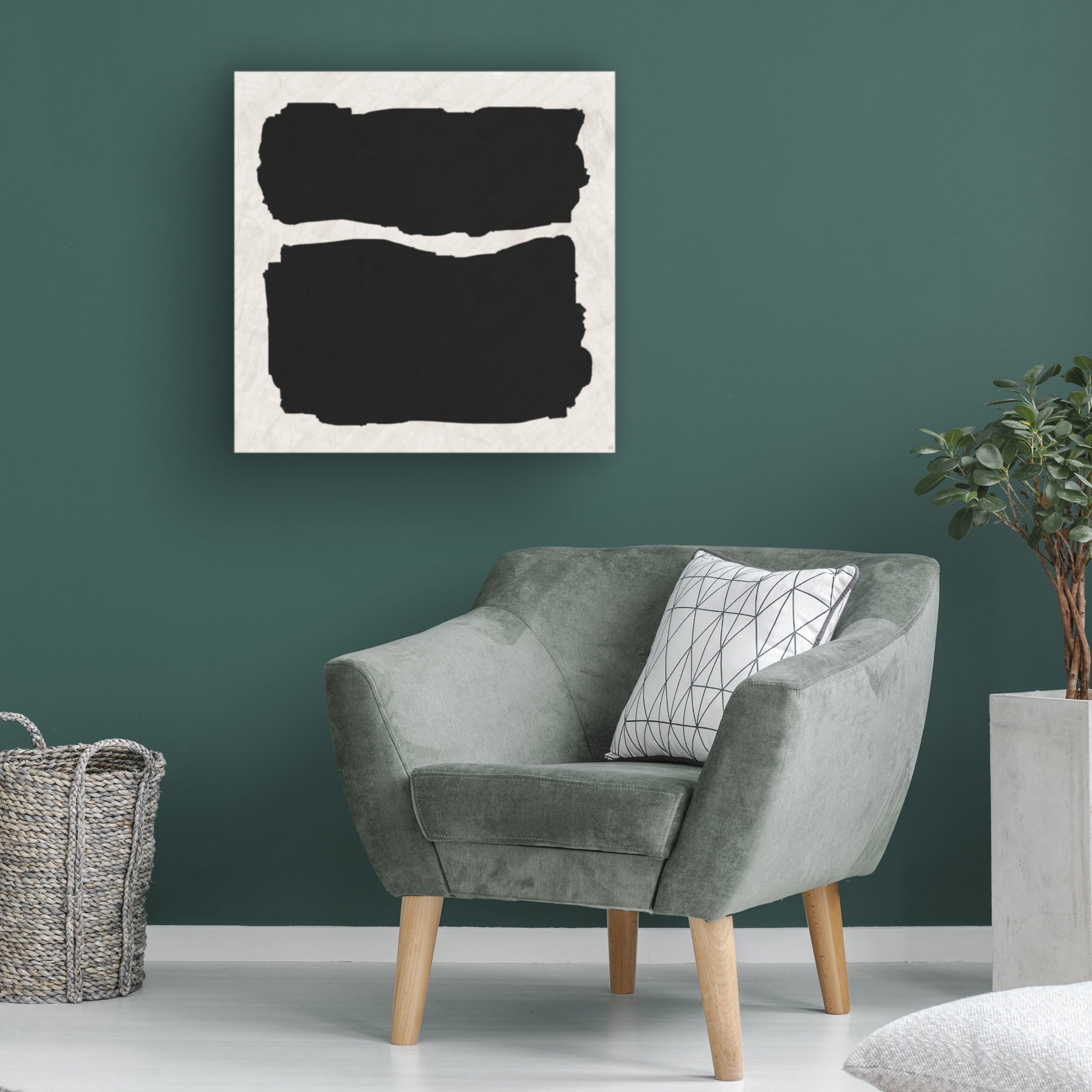 Canvas Wall Art - Line and Brush 'Two Blocked 2' Wall Art for Living Room, Bedroom, or Office Décor by Trademark Fine Art - 14 x 14 Inches