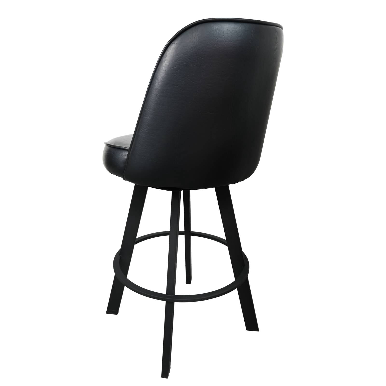 Swivel Bar Stools Set of 2 Counter Height Swivel Bar Stools with Backs, Faux Leather Barstools for Kitchen Island, Home Bar, Black