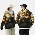 thumbnail image 4 of Yiaed Luxurious Gold Flow Print Sun Shirts UPF 50+ Protection Hoodie Rash Guard Shirt UV Shirt Long Sleeve Fishing Outdoor Lightweightase-XX-Large, 4 of 7