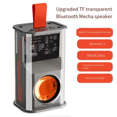 thumbnail image 4 of Altavoz Bluetooth mecánico pequeño para exteriores y hogar, subwoofer mecánico transparente, altavoz Bluetooth portátil naranja, 4 of 6