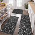 thumbnail image 2 of Black White Halloween Skull Pattern Kitchen Rugs Sets Of 3,Kitchen Runner Rugs Non Skid Washable,Decorative Kitchen Floor Mats for Kitchen,Sink,Laundry,17"x30"+ 17"x47" + 17"x59", 2 of 6