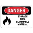 thumbnail image 1 of SignMission OS-DS-A-1824-L-1583 18 x 24 in. OSHA Danger Sign - Storage Area Flammable Material, 1 of 1