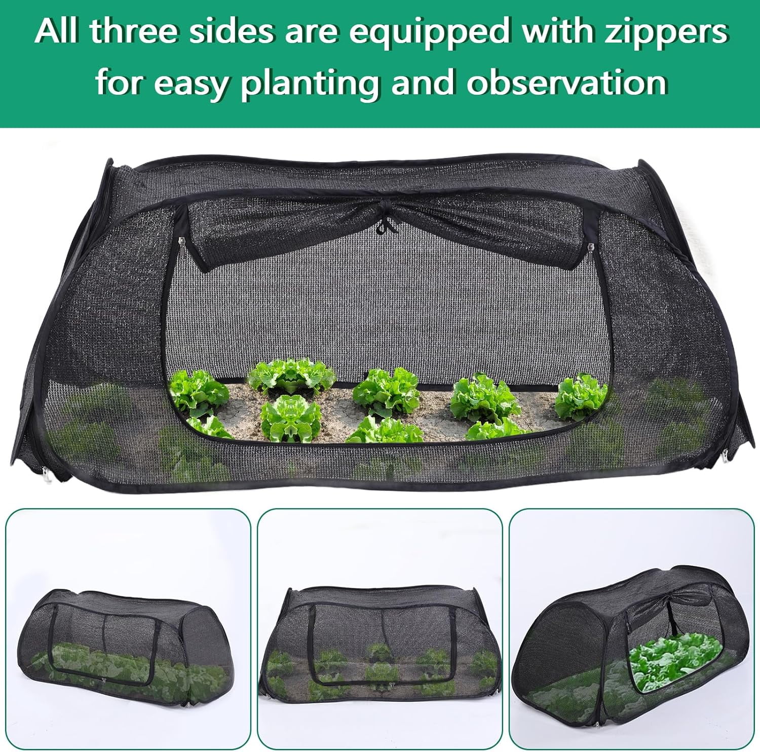 Garden Cover for Raised Flower Beds, Garden Covers with Roll-up Zipper Door, Plant Covers for Raised Garden Bed, Freeze Protection Greenhouse Cover for Protecting Seedlings Fruits Vegetable Rows