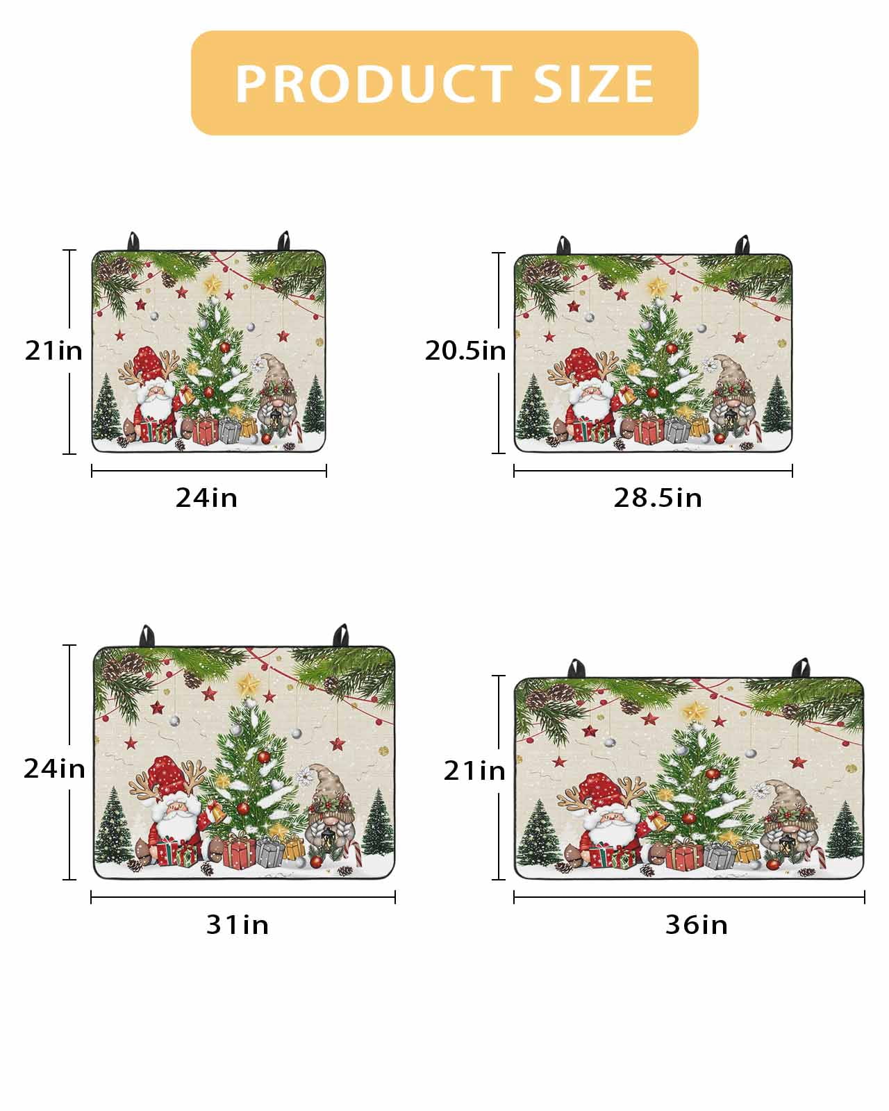 Large Induction Cooktop Protector Mat Beige Christmas Stove Top Covers for Electric Stove, Gnomes Xmas Tree Snowflake Winter Gifts Rustic Decorative Stove Burner Cover Mats, Glass Top Stove Cover
