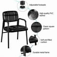 thumbnail image 5 of LINJH Office Guest Reception Chair Leather Ergonomic Waiting Room Chair w/ Metal Frame-2pcs, 5 of 12