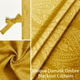 thumbnail image 5 of DWCN Ombre Blackout Curtains–Damask Patterned Thermal Insulated Noise Reducing Grommet Curtains for Bedroom Living Room, 66 x 90 Inches, Set of 2 Panels with Tiebacks, Yellow, 5 of 7