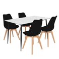 thumbnail image 1 of Set de Comedor Mesa Tipo Marmol Rectangular + 4 Sillas Tulip negro, 1 of 7