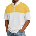 thumbnail image 2 of Abomasnow Quarter Zipper Shirts for Men Summer Short Sleeve Mock Neck Golf Shirts Lightweight Color Blocking Moisture Wicking Workout Shirts, 2 of 9