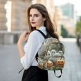 thumbnail image 6 of JIALIOU Mini Backpack Purse for Women Quilted Casual Daypack Small Travel Shoulder Bag, Cute Ghosts Pumpkins in Forest, 6 of 7