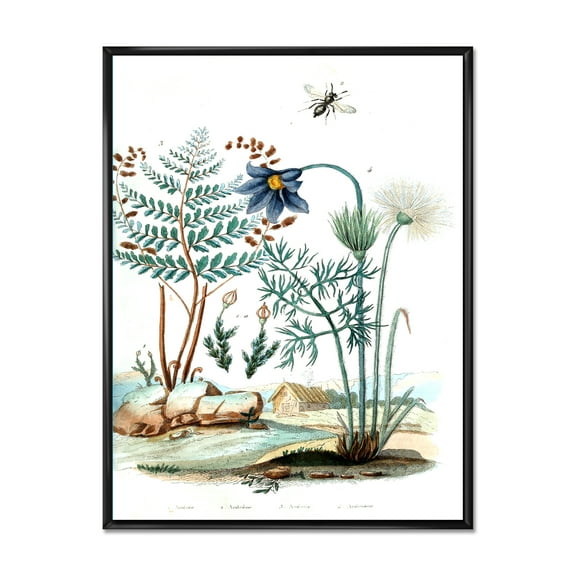 Designart 'Ancient Ancient Countryside Animals' Farmhouse Framed Canvas Wall Art Print