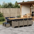 thumbnail image 1 of vidaXL 13 Piece Garden Dining Set with Cushions Grey Poly Rattan, 1 of 5