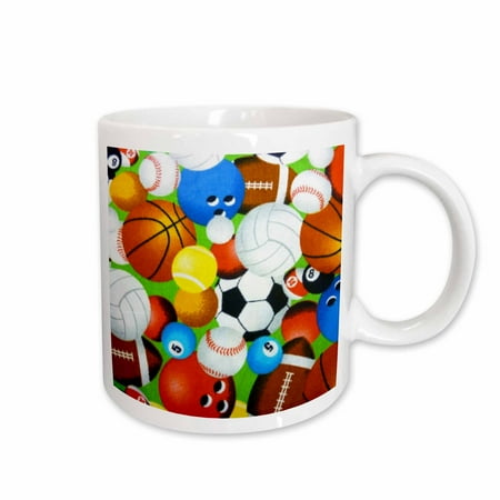 

3dRose Painted Balls Of Sports Ceramic Mug 11-ounce